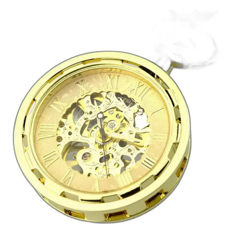 Montre gousset squelette luxe homme femme avec boîtier en or tonné