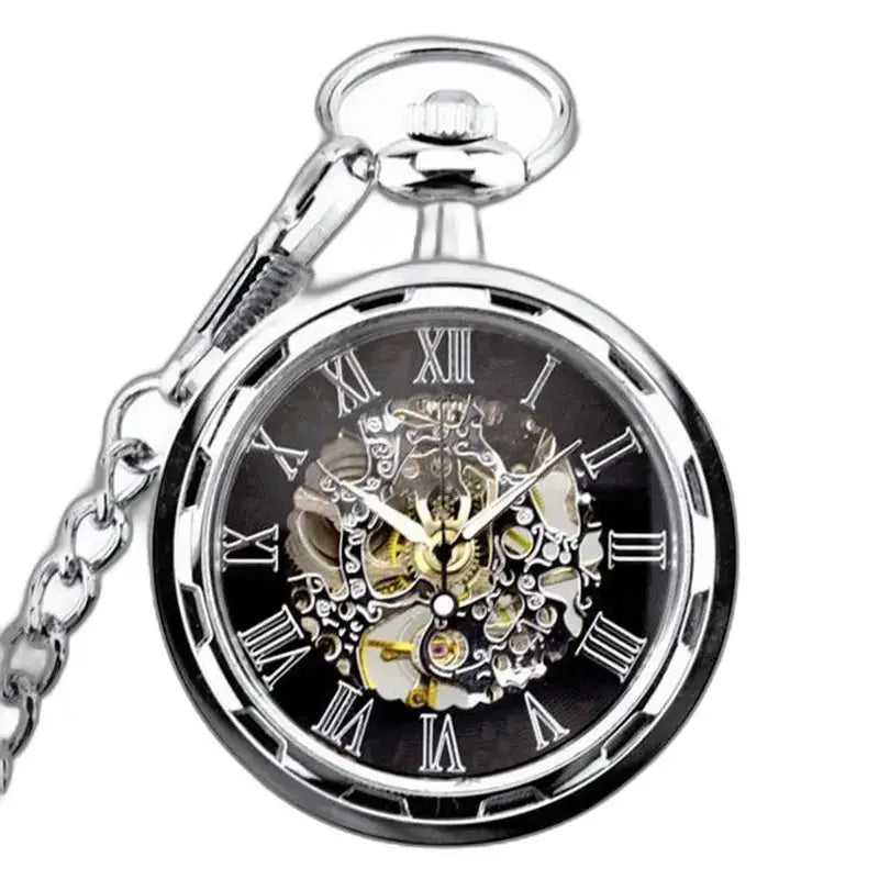 Orologio da tasca scheletrato di lusso per uomo e donna con meccanismo a vista e design elegante