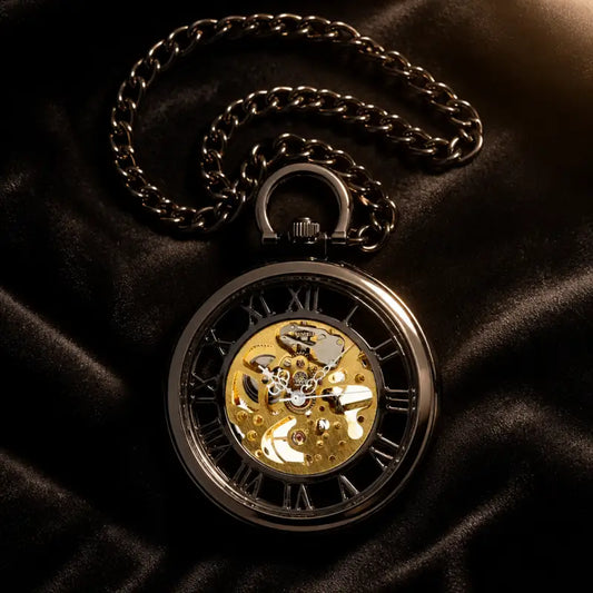 Orologio da tasca meccanico scheletrato a quadrante aperto - Univers Gousset