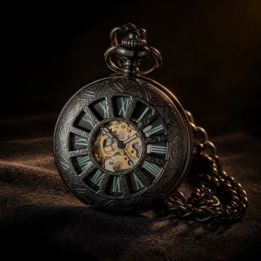 Orologio da tasca meccanico scheletrato mezzo cacciatore - Univers Gousset