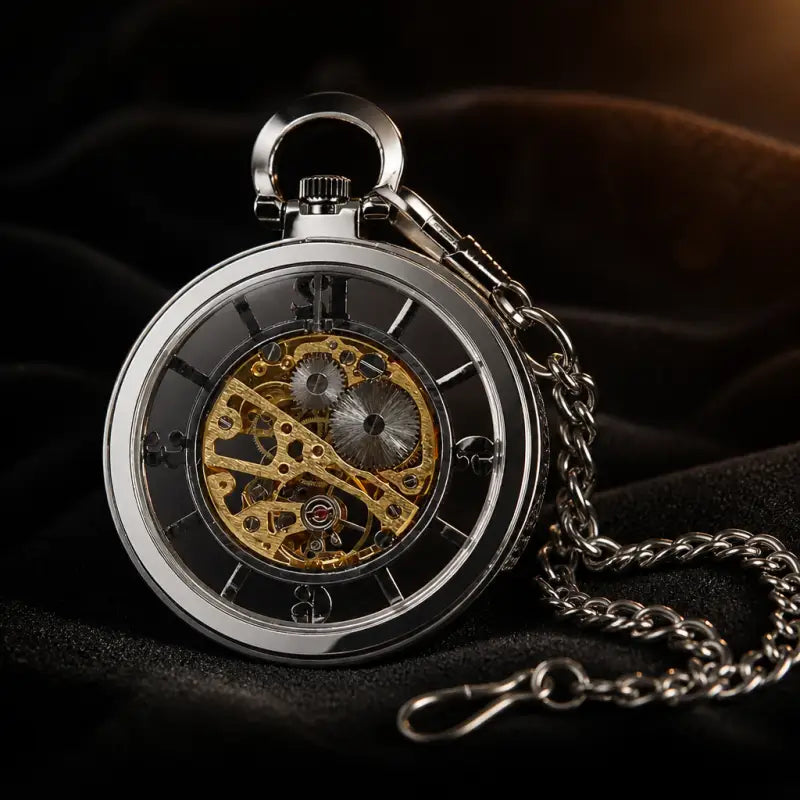 Orologio da tasca meccanico scheletrato da uomo - Univers Gousset