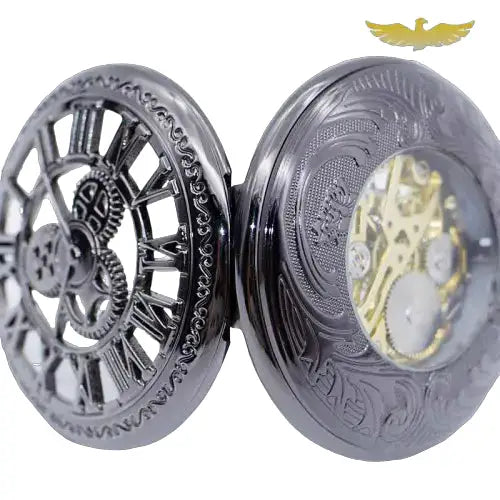 Orologio da tasca Steampunk con ruote dentate, orologio da tasca meccanico aperto e ornato
