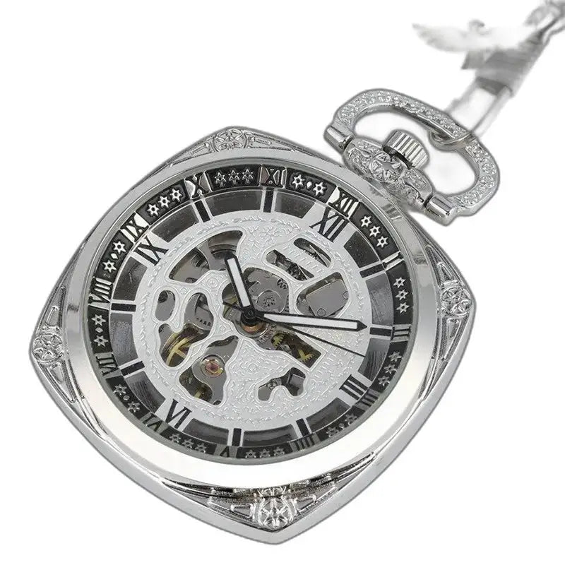 Orologio da tasca da uomo Modern Chic con elegante cassa argentata
