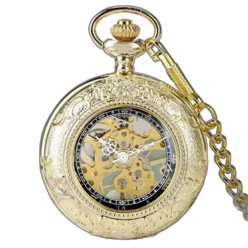 Orologio da tasca di lusso in oro Kyanite, elegante orologio da tasca in oro decorato