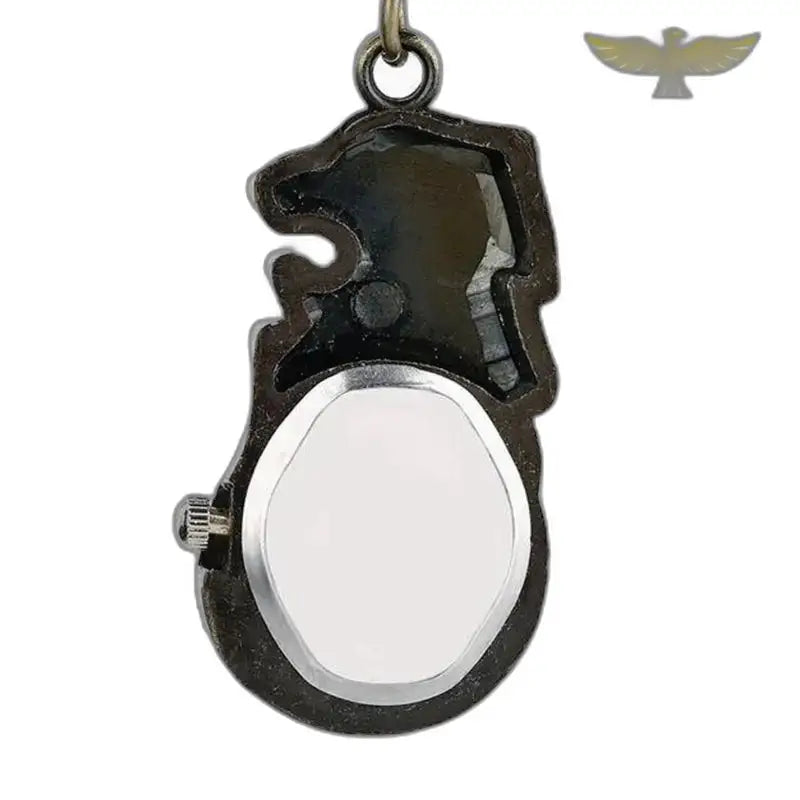 Orologio vintage con leone con bracciale a catena in bronzo ed elegante quadrante nero
