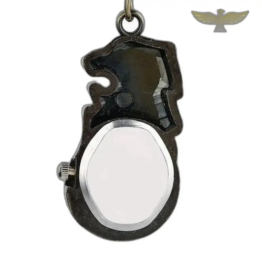 Orologio vintage con leone con bracciale a catena in bronzo ed elegante quadrante nero