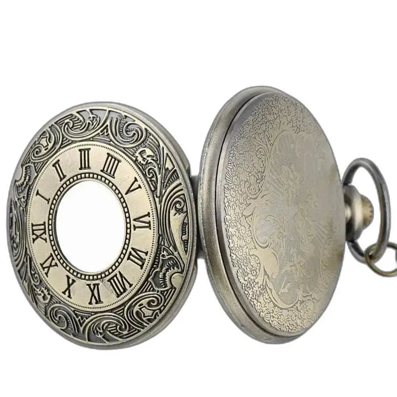 Orologio antico da donna con pendente a cuore in argento con motivo dettagliato in argento