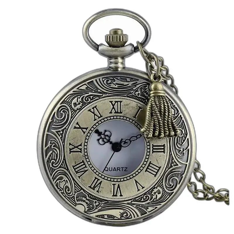 Orologio da donna con pendente a cuore in argento, elegante vecchio orologio con pendente