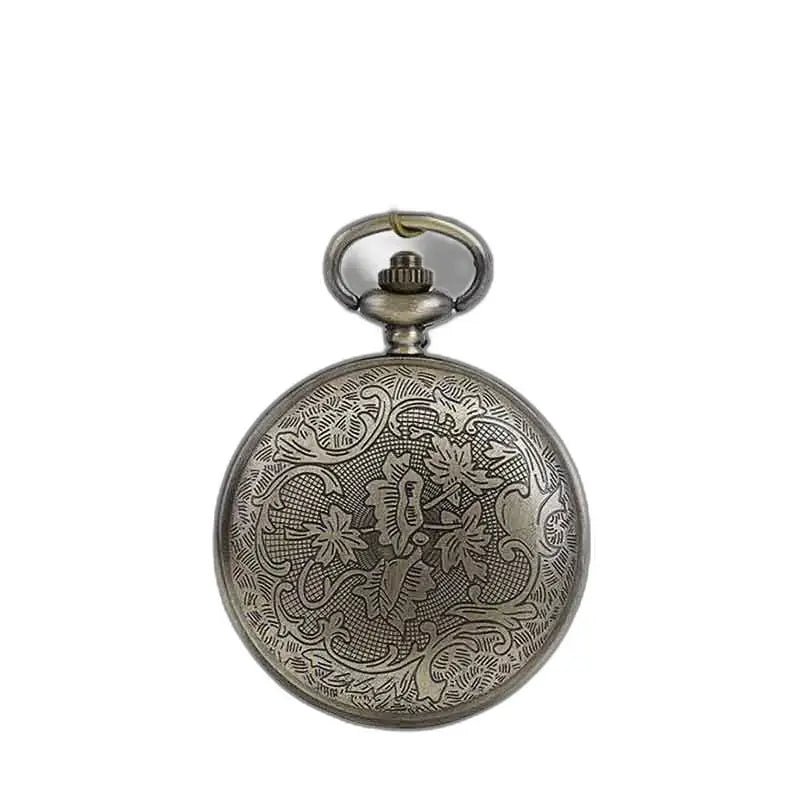 Orologio pendente in bronzo con pietra verde e movimento al quarzo, orologio in argento decorato