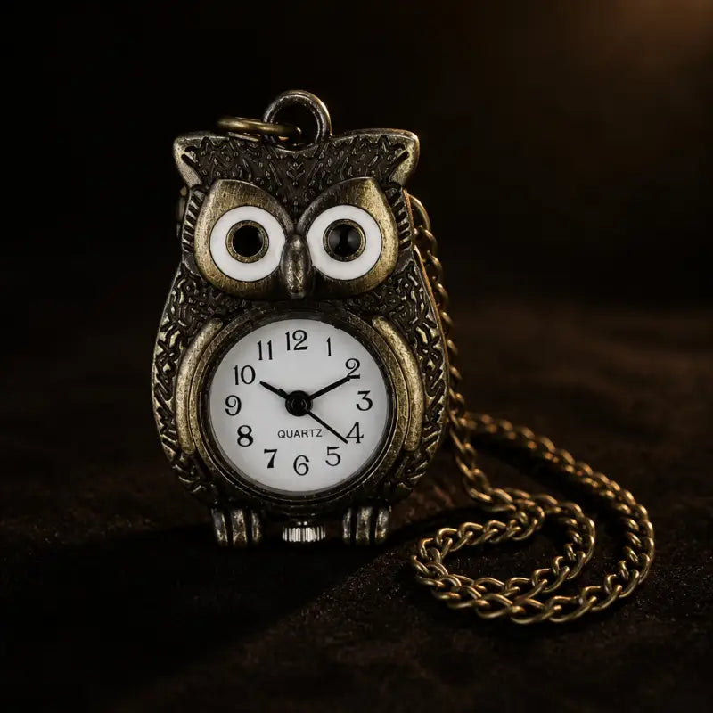 Orologio da tasca vintage al quarzo con gufo da donna - Univers Gousset