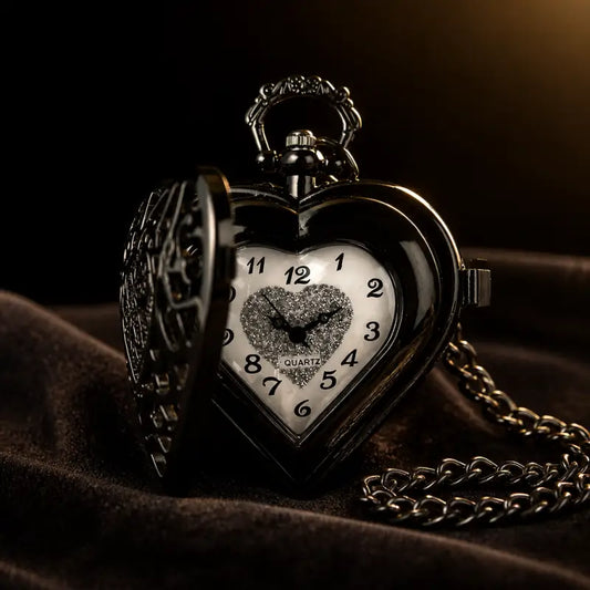 Orologio da tasca da donna al quarzo con ciondolo a forma di cuore - Univers Gousset