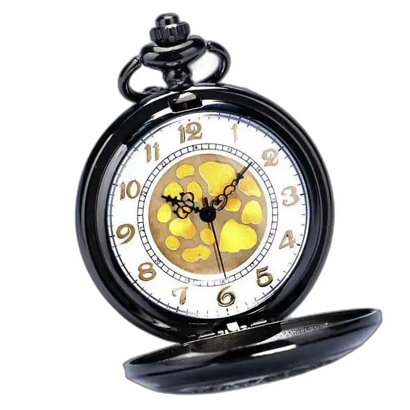 Orologio pendente da donna in argento chic, orologio pendente nero con meccanismo a vista