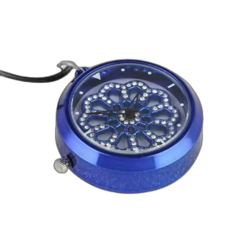 Orologio con pendente Fiore Azzurro, chic e raffinato, con quadrante ornato di pietre preziose