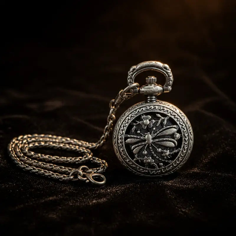 Orologio da tasca da donna con incisione libellula - Univers Gousset