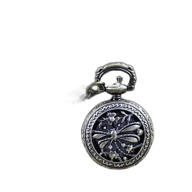 Elegante orologio con pendente a forma di libellula per collana a forma di libellula antica