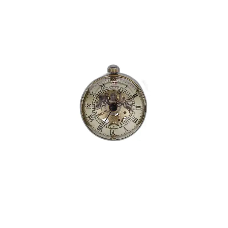 Orologio con pendente meccanico vintage da donna con un elegante quadrante argentato e marrone chiaro