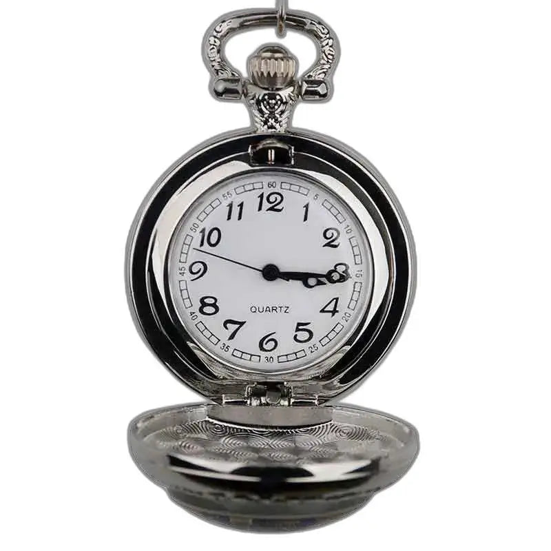 Elegante orologio con pendente a rosetta di perle con un bellissimo orologio da tasca in argento