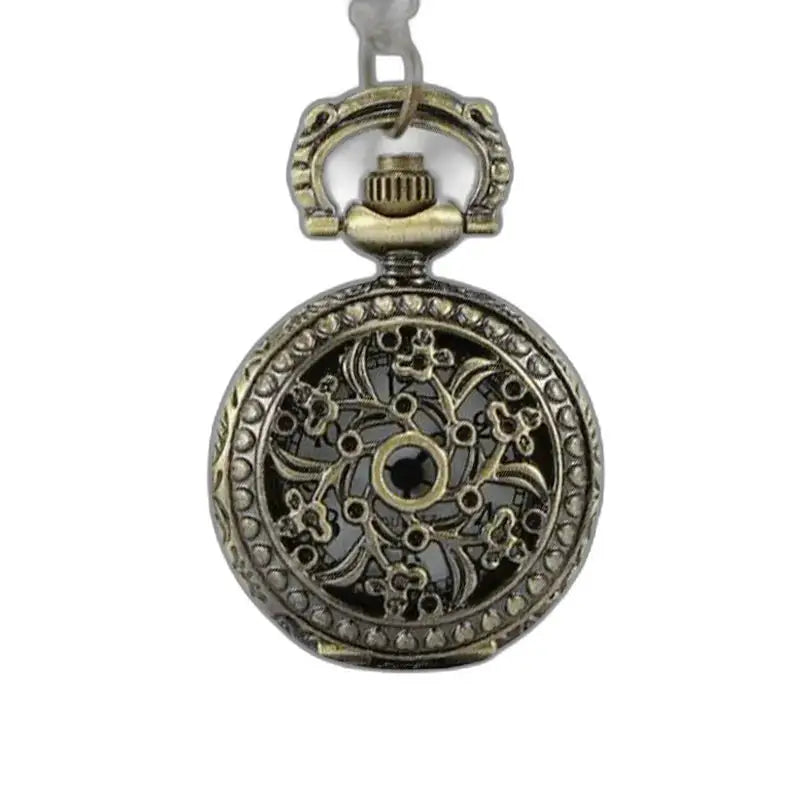 Ciondolo vintage a forma di orologio con design in bronzo ornato