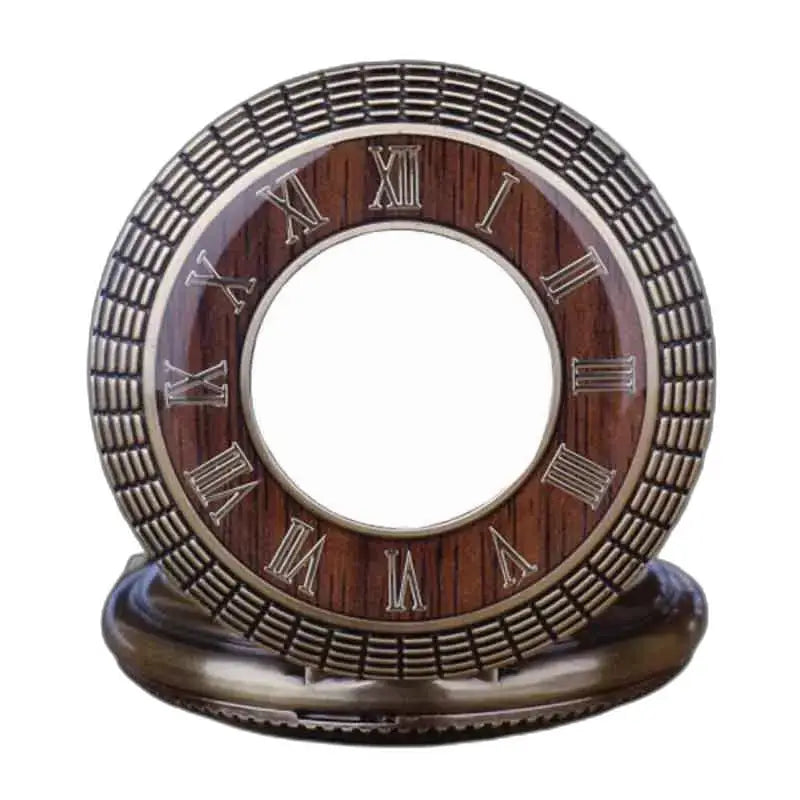 Orologio da tasca Merbeau in legno con quadrante decorativo e numeri romani