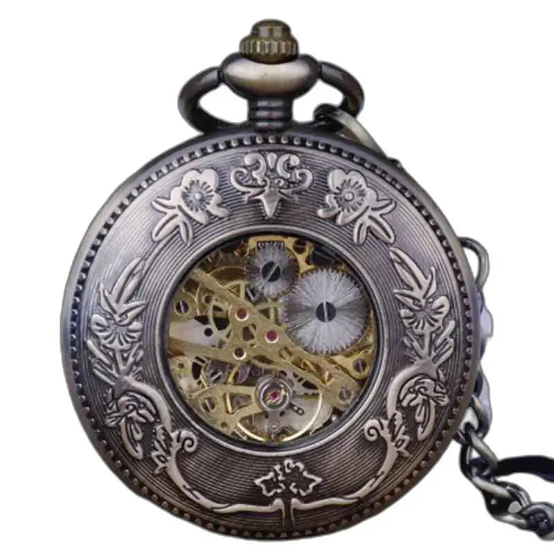 Orologio da tasca in legno Merbeau, orologio antico decorato ed elegante