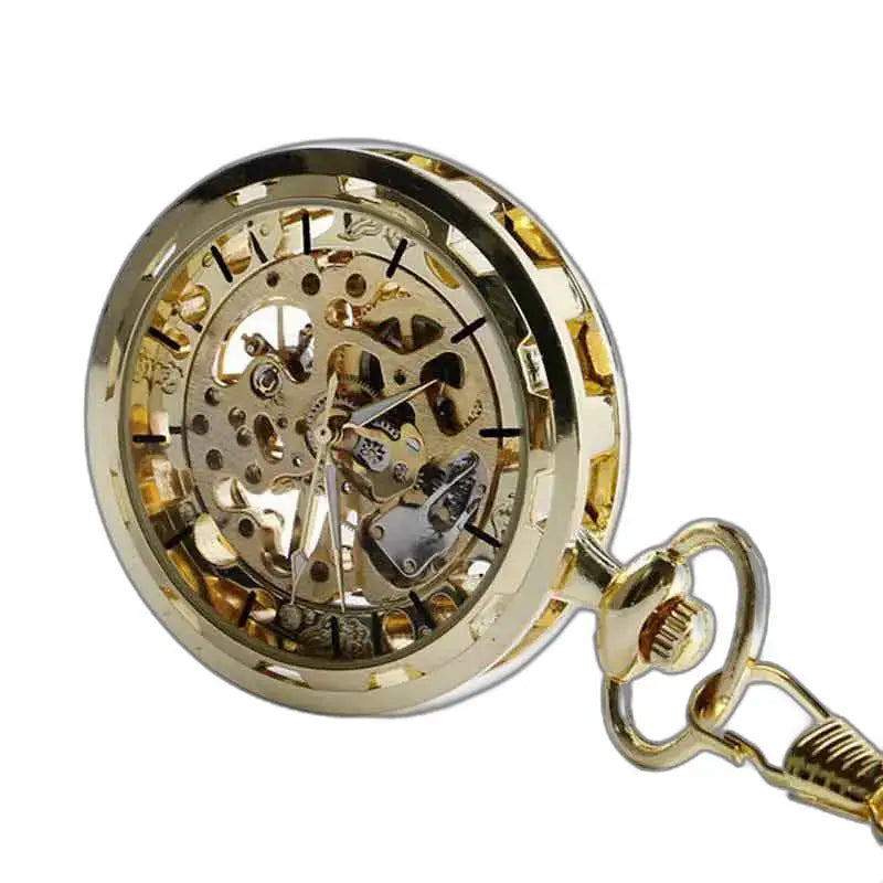 Orologio da tasca di lusso a cuore in oro con meccanismo automatico dorato