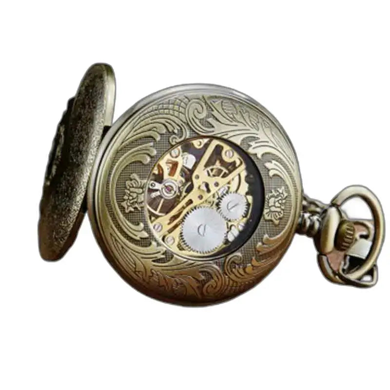 Orologio da tasca da donna Nymphe Luxe, orologio in bronzo decorato con meccanismo a vista