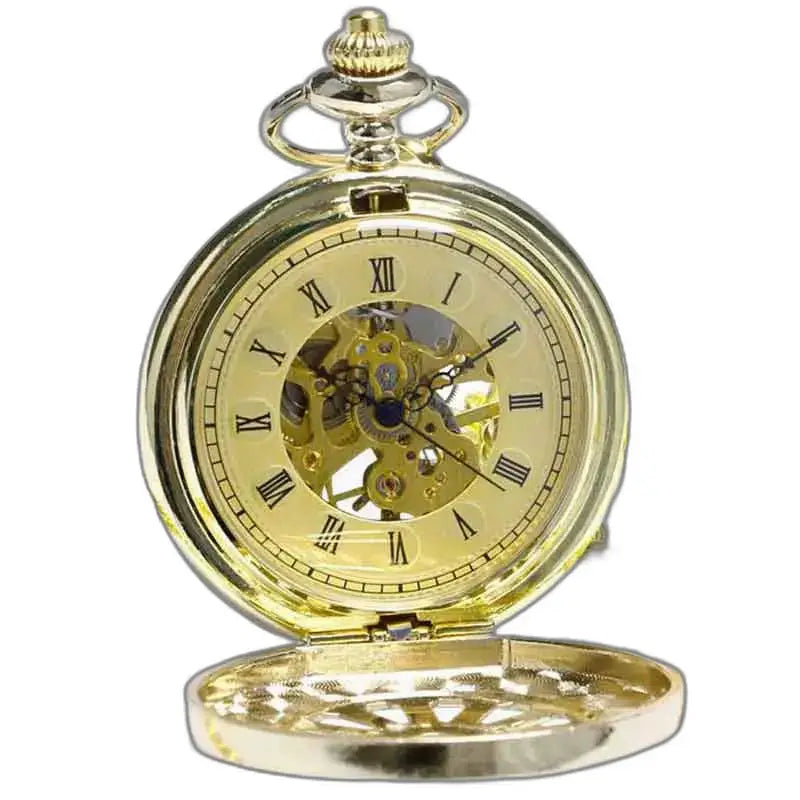 Orologio da tasca di lusso in granato dorato con un elegante quadrante dorato