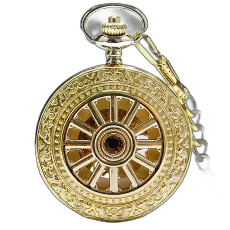 Orologio da tasca di lusso in granato dorato con dettagli dorati decorati