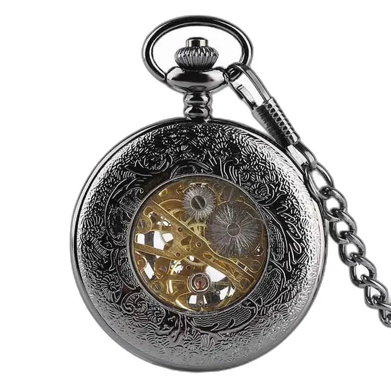 Orologio da tasca dal design gotico Steampunk Iridium con ingranaggi visibili