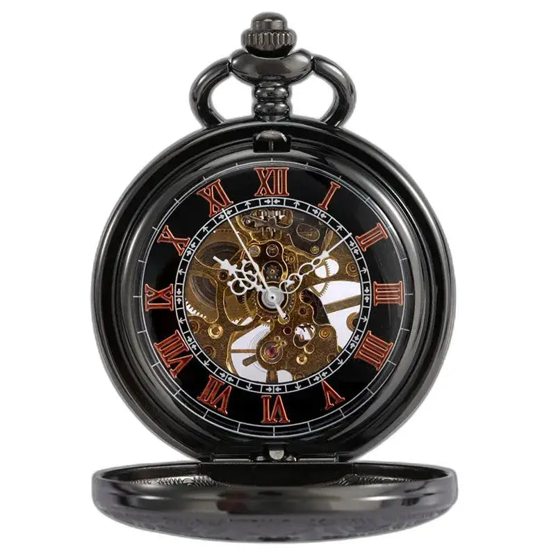 Orologio da tasca Steampunk Iridium con movimenti a vista e design gotico