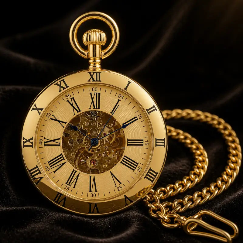 Orologio da tasca meccanico in acciaio da uomo - Univers Gousset