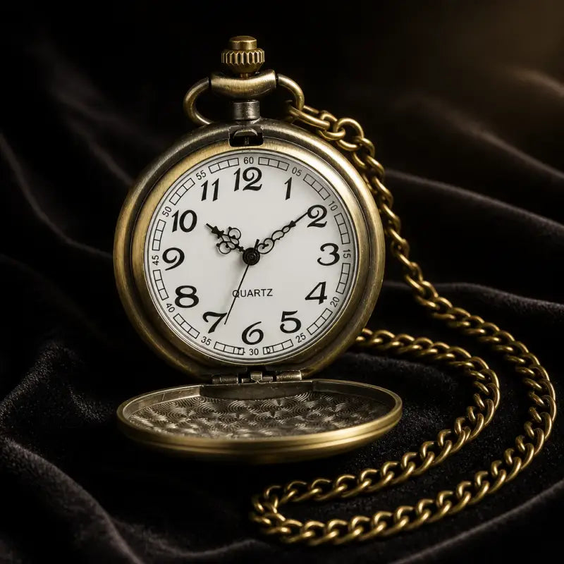 Orologio da tasca vintage con collana lunga a fiori da donna - Univers Gousset