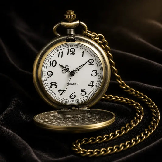 Orologio da tasca vintage con collana lunga a fiori da donna - Univers Gousset