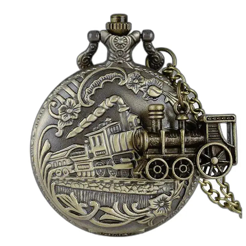 Collana di orologi Steampunk con medaglione antico, orologio steampunk a tema ferroviario