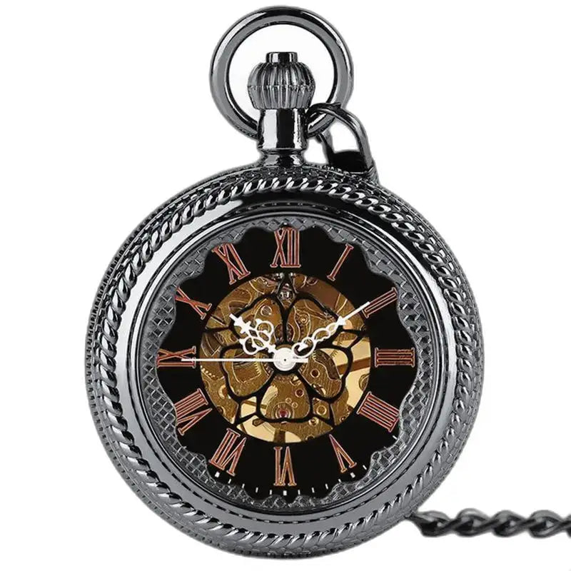 Orologio Steampunk Fob elegante display analogico con intricato design argentato