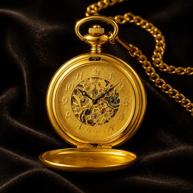 Orologio da tasca meccanico di lusso con patta in vetro - Univers Gousset
