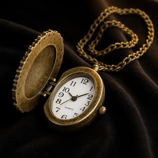 Orologio da tasca vintage con pendente a forma di gatto in bronzo - Univers Gousset