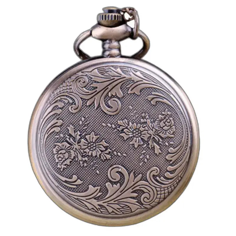 Elegante custodia tascabile al quarzo in pietra verde con finitura bronzo decorata